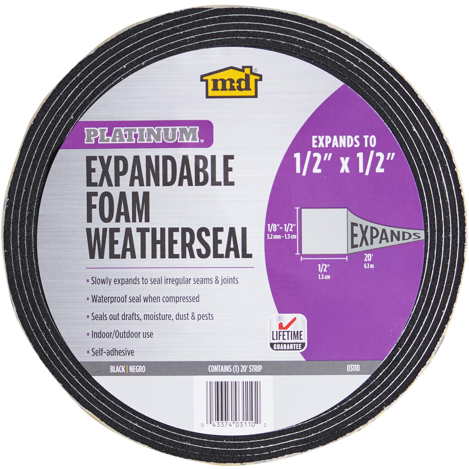 03110 - PLATINUM Expandable Foam Weather seal, 20" x 1" x 1", Black