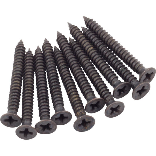 Stone Harbor Hardware Strike Screws, #8 x 1-1/2", 10-Pack, Matte Black
