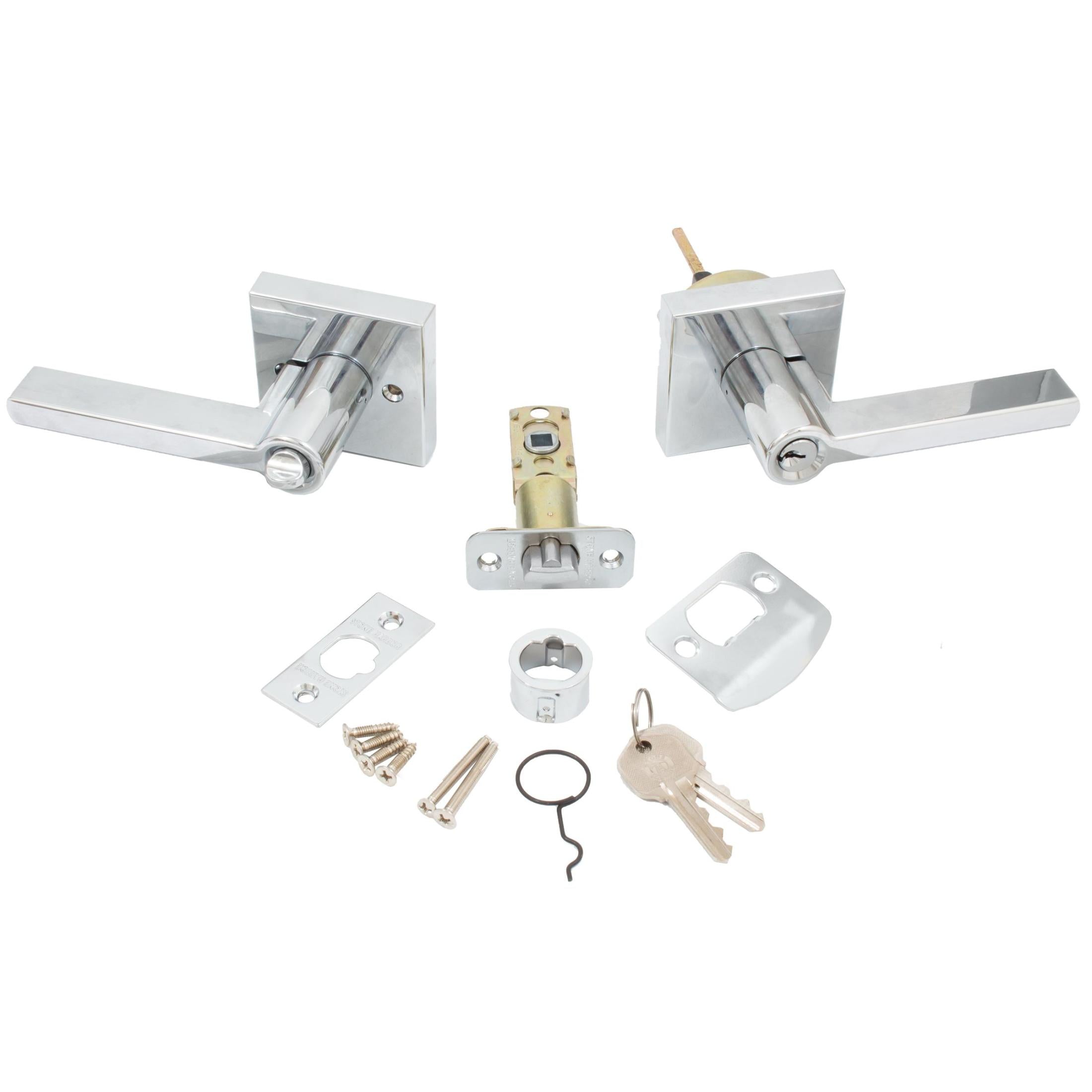 Vienna Door Lever with Square Rosette, Entry Function