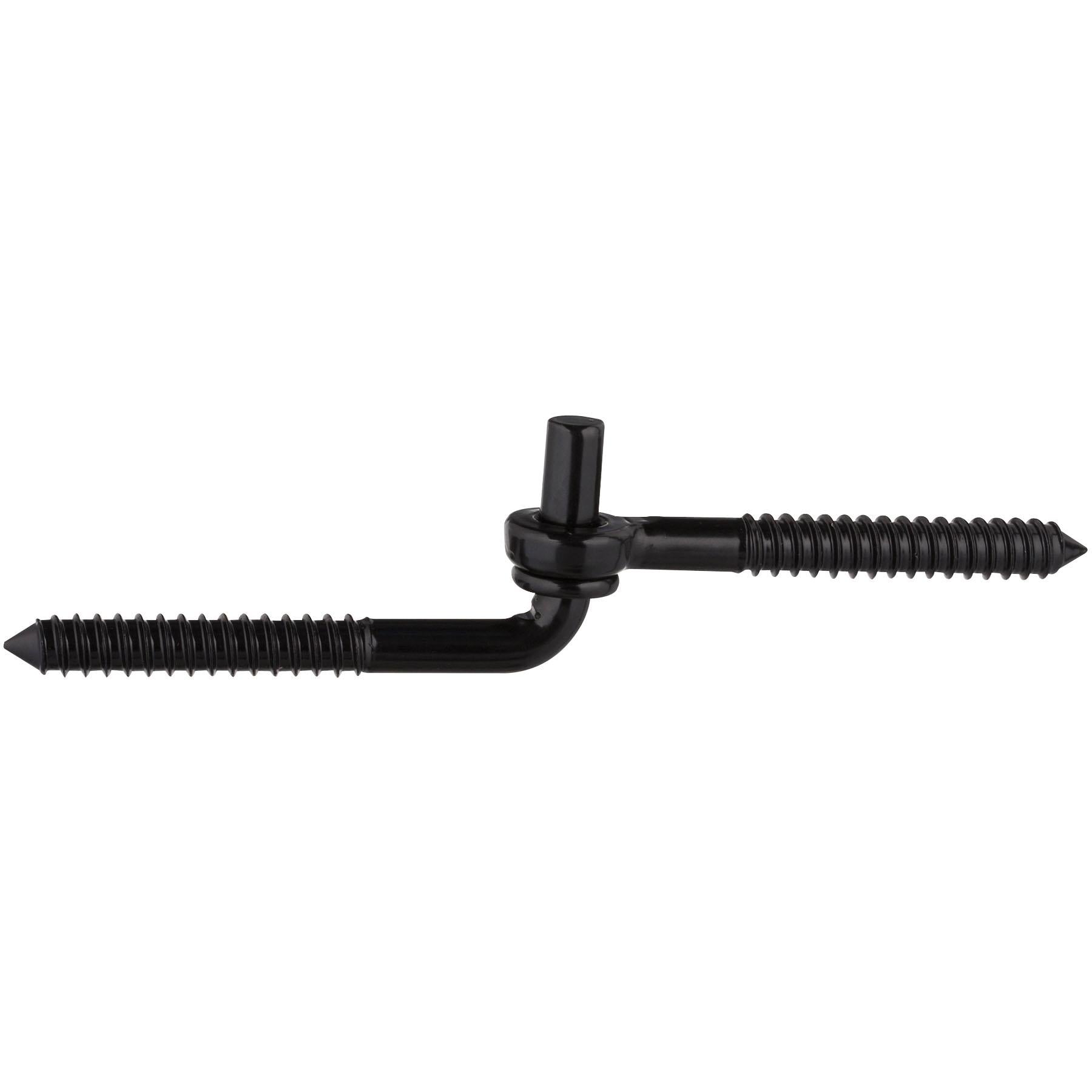 V297 1/2" x 4" Screw Hook / Eye Hinge - Black