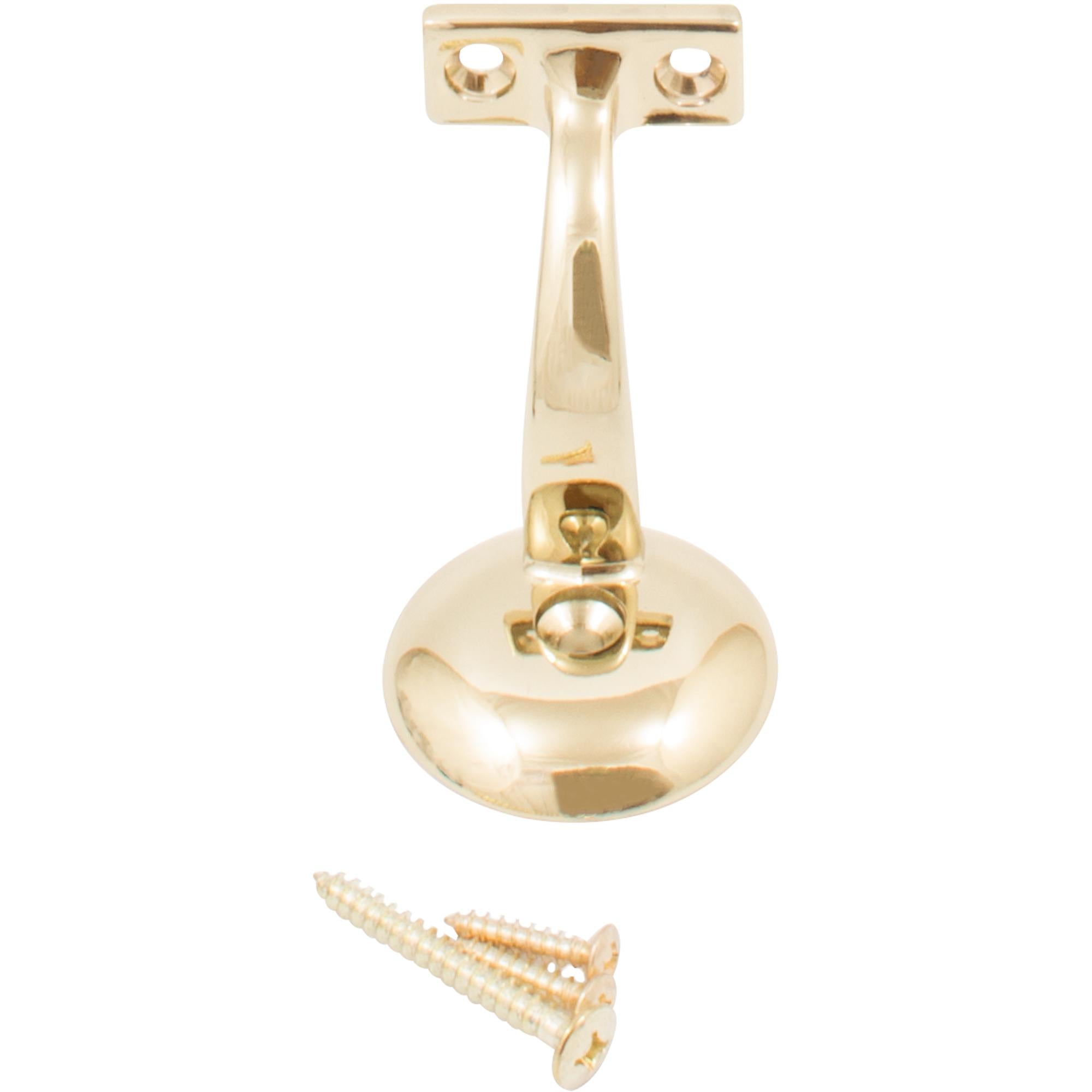 Stone Harbor Hardware Heavy-Duty Round Handrail Bracket, Polished Brass