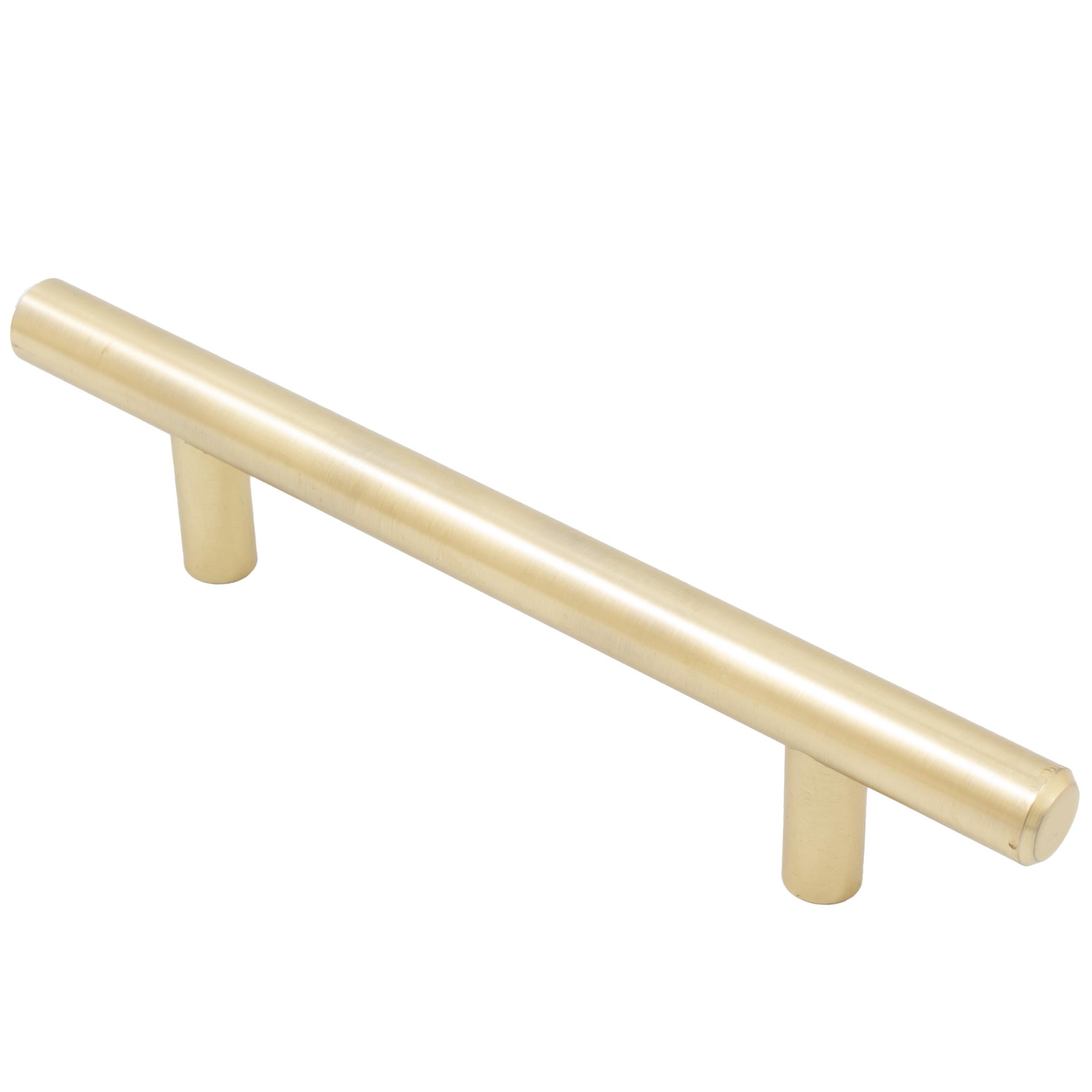 Stone Harbor Hardware Bar Cabinet Pull, 96 Millimeters, 156mm Overall Length, Satin Brass