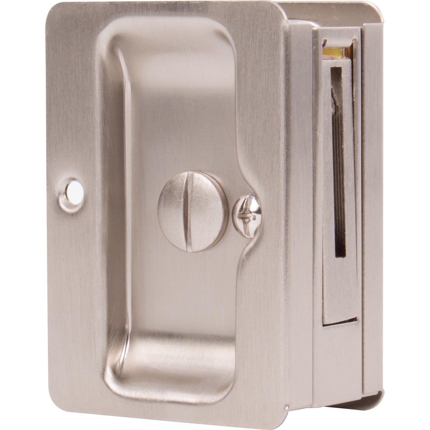 Stone Harbor Hardware Tall Square Pocket Door Lock, Privacy (Bed/Bath) Latch, Satin Nickel