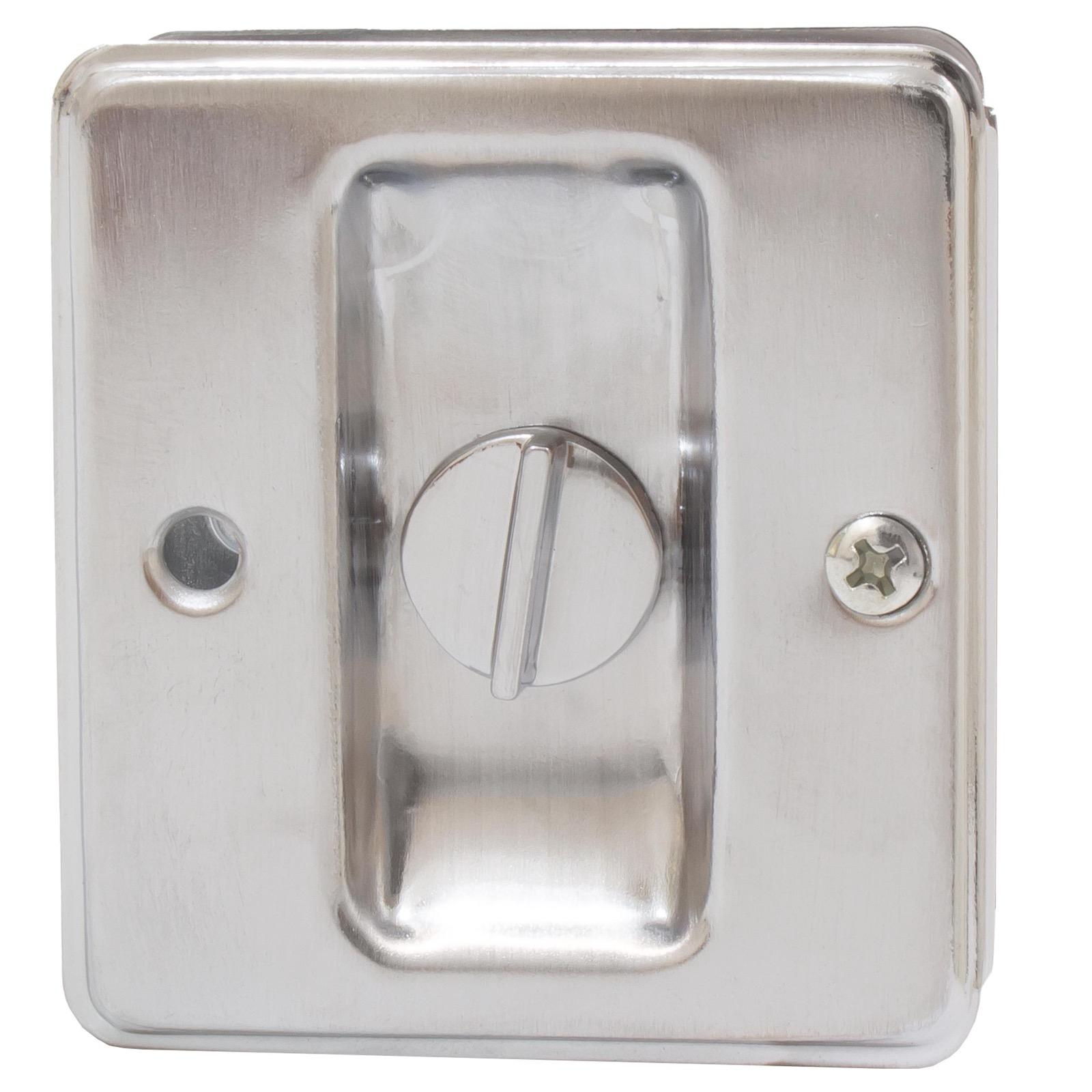 991A26D Pocket Door Lock Privacy - Satin Chrome