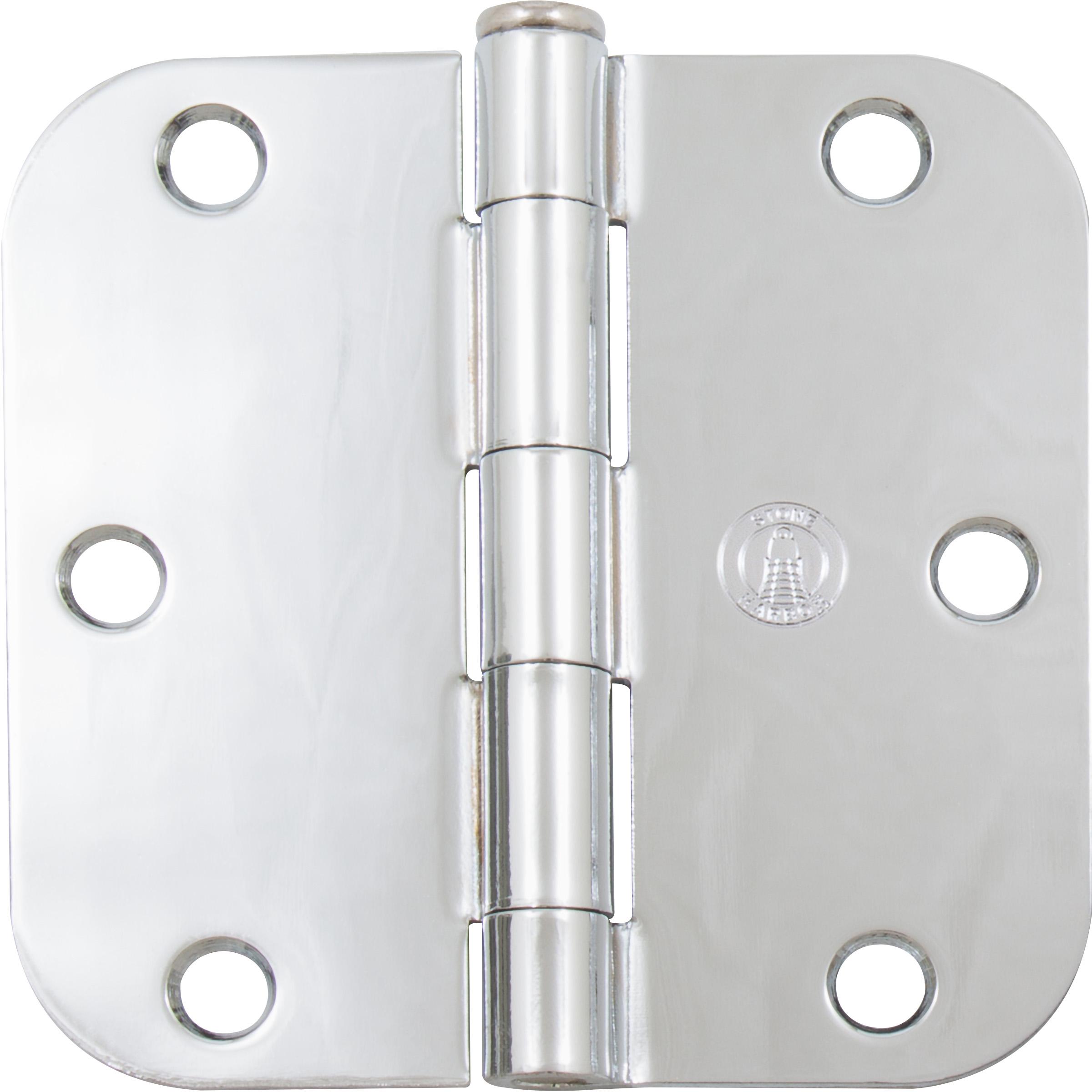 Stone Harbor Hardware Standard Hinge, 3-1/2 Inches, 5/8" Radius Corner, Bulk Pack (100 Each), Polished Chrome