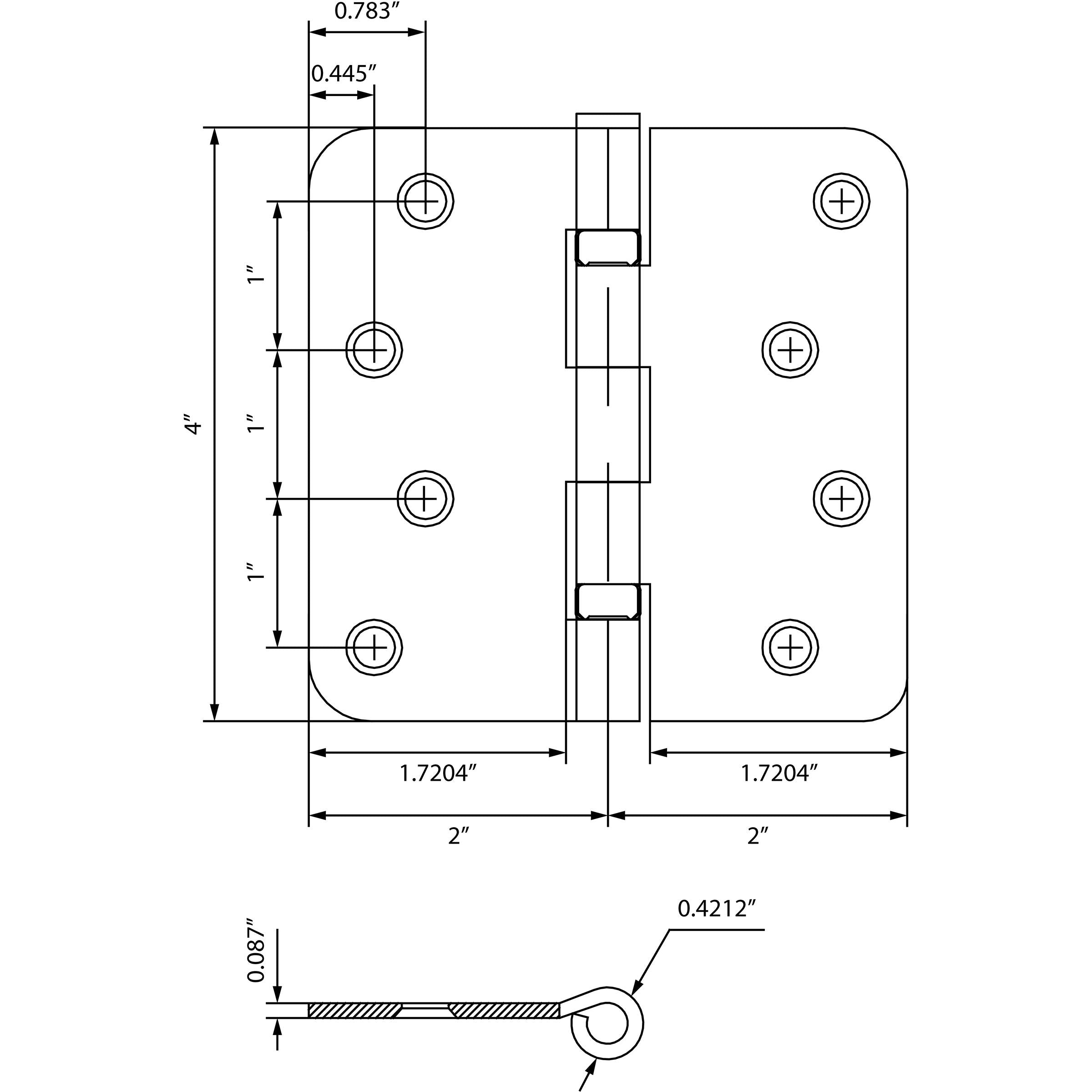 4" Ball-Bearing Door Hinges