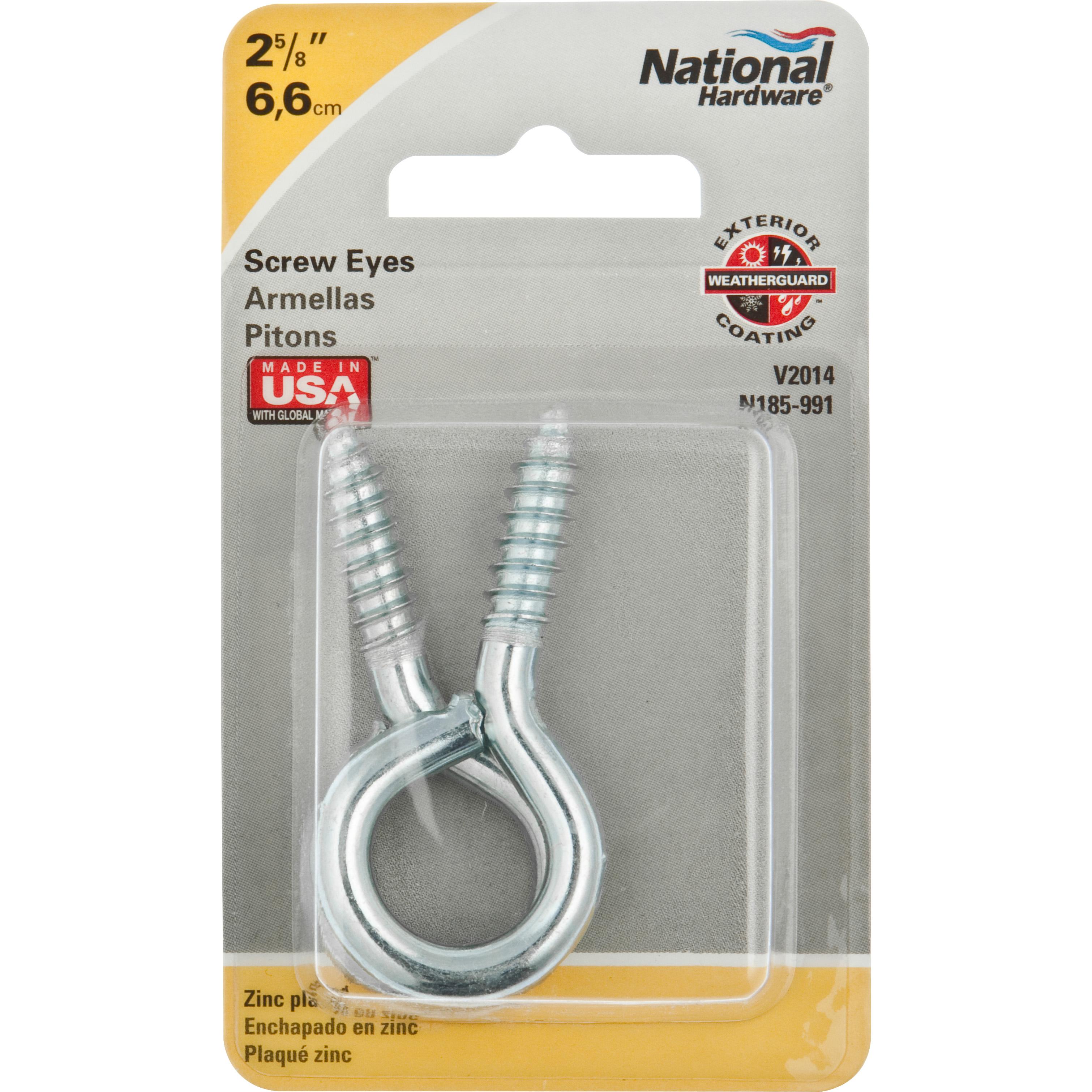 V2014 #2 2-5/8" Screw Eye 2/pk - Zinc Plated
