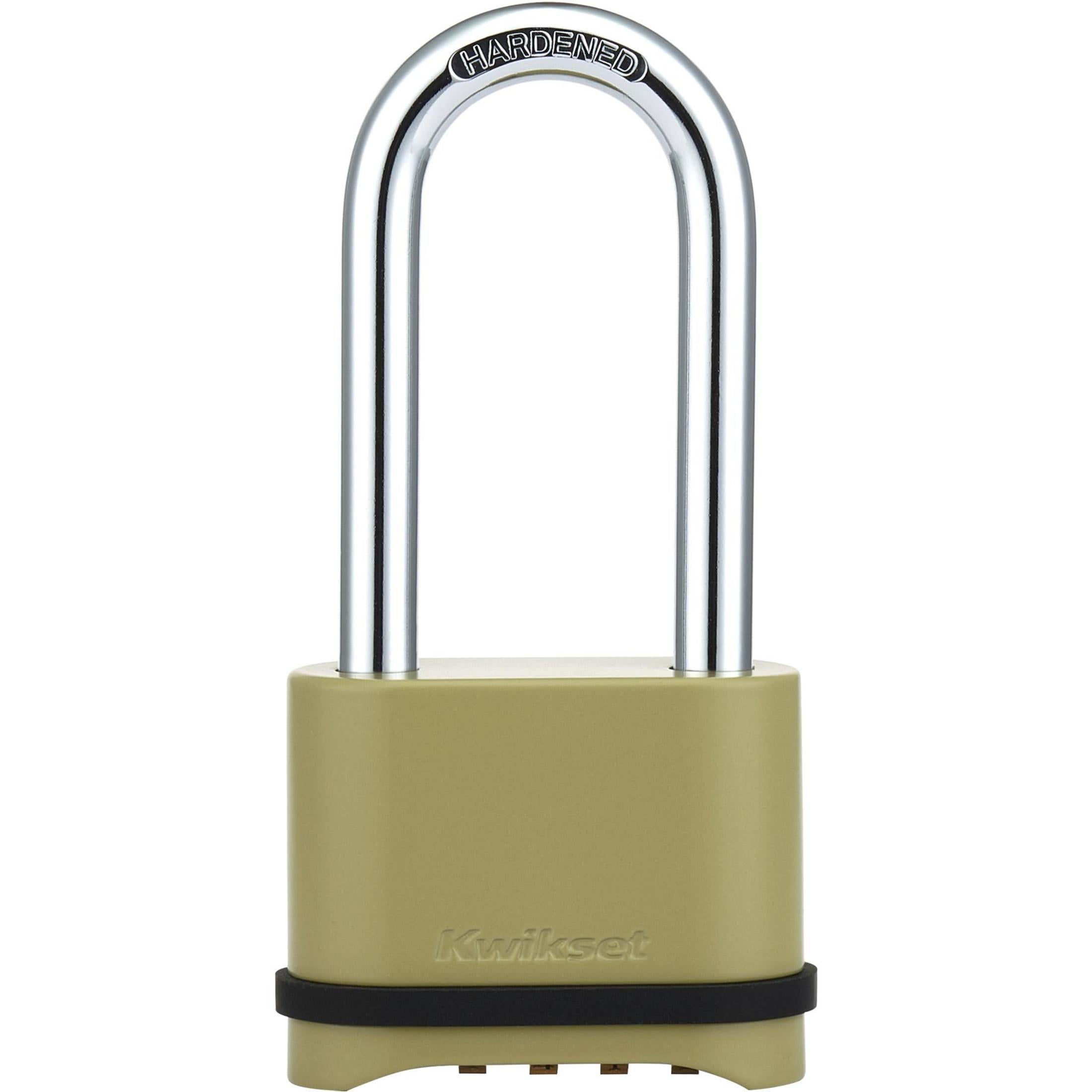 Kwikset 2" Zinc Combination Padlock with 2-1/4" Shackle, Gold