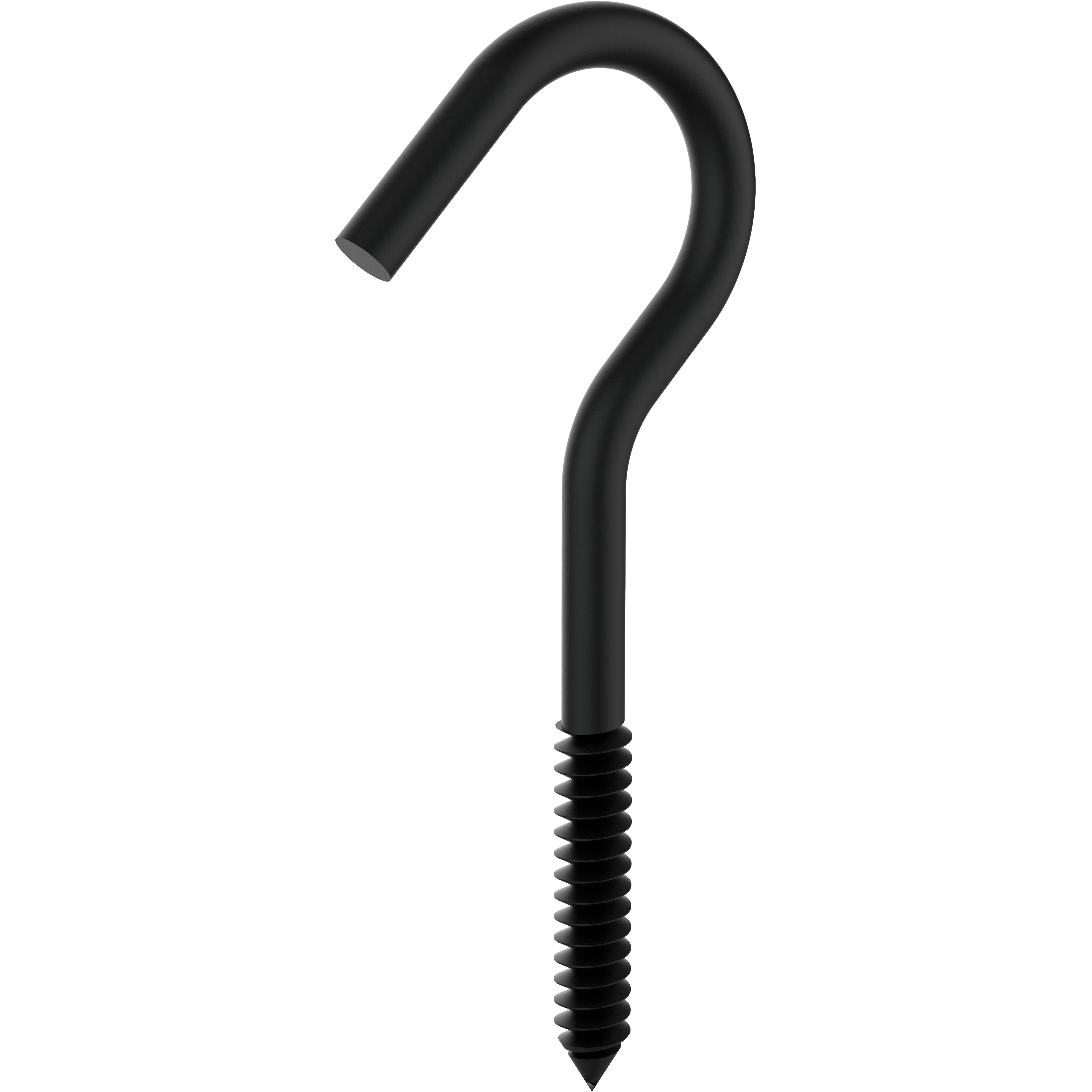 V2156 1/4" x 4-1/4" Screw Hook - Black