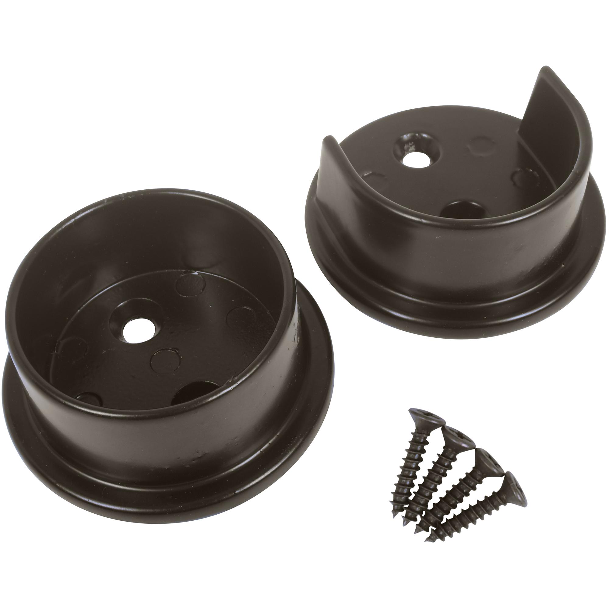 Stone Harbor Hardware Heavy-Duty Pole Sockets, 2 Holes, Dark Bronze