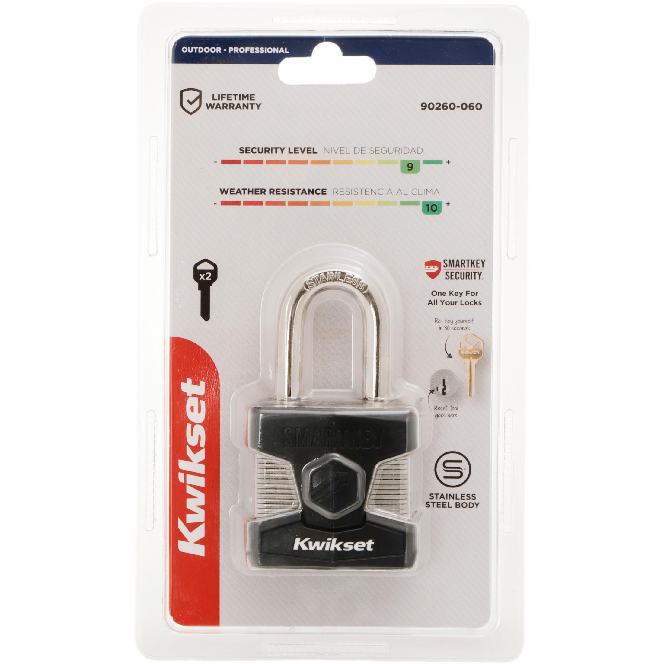 Kwikset 2" Padlock SMT with 1-1/2" Shackle, Stainless Steel