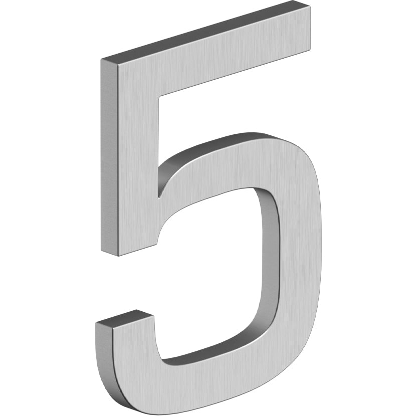 House Number 5 with Risers (E Series) - Stainless Steel