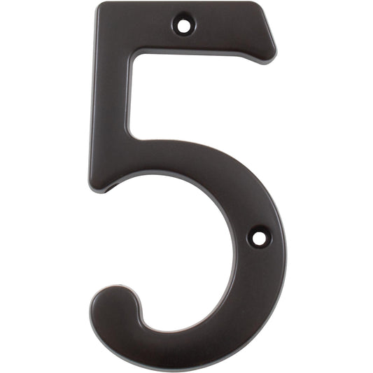 Stone Harbor Hardware Heavy-Duty House Numbers, #5, 4 Inches, Oil-Rubbed Bronze