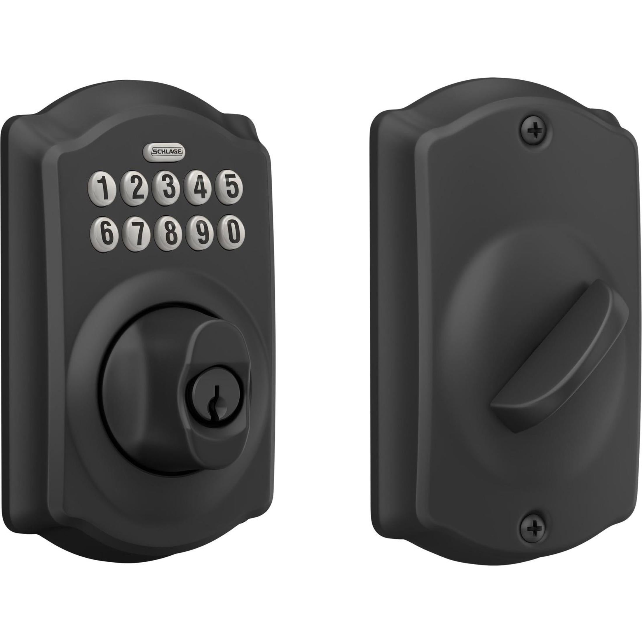 BE365CAM622 12-321 10-116 Camelot Keypad Deadbolt - Matte Black