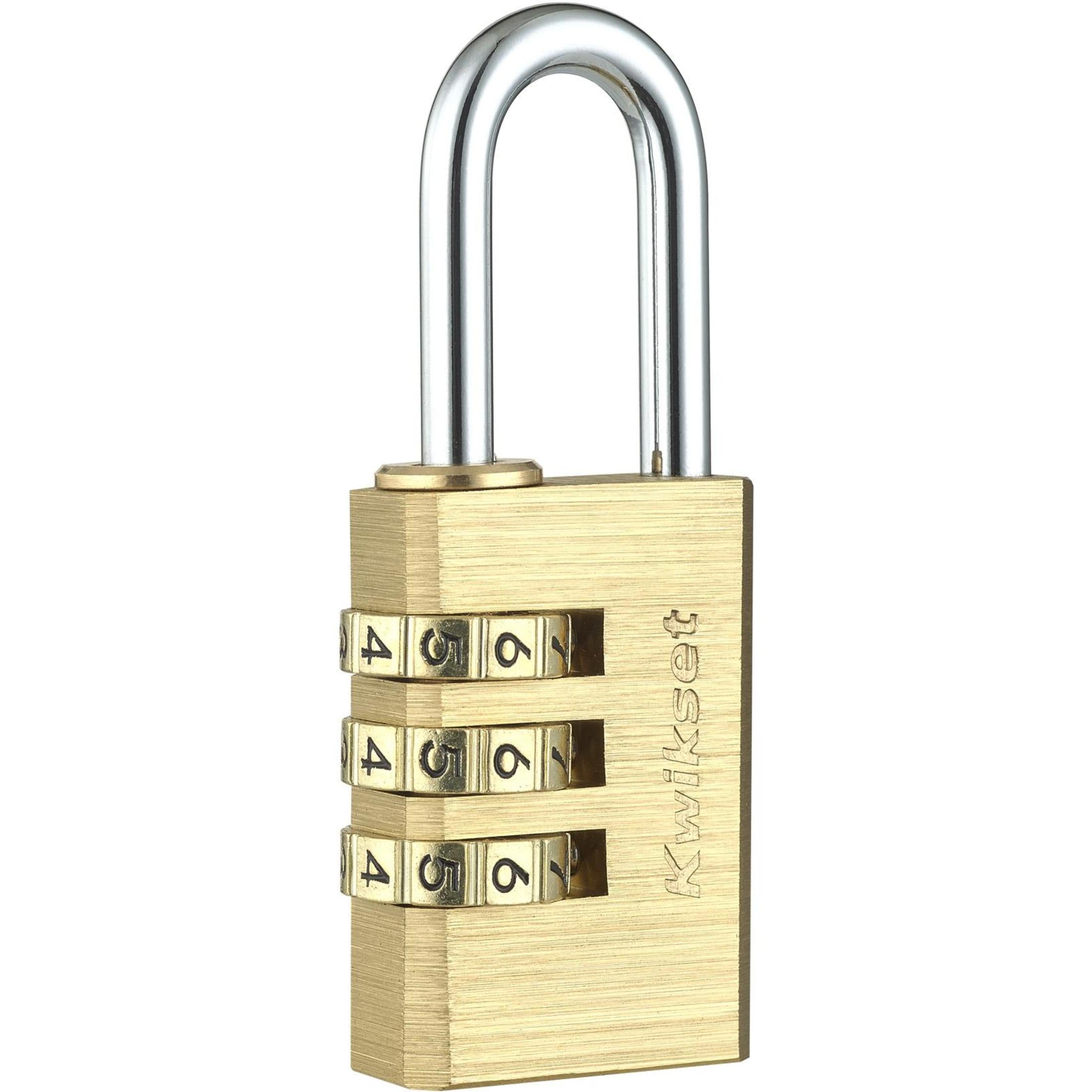 Kwikset 1-1/8" Brass Combination Padlock with 1" Shackle