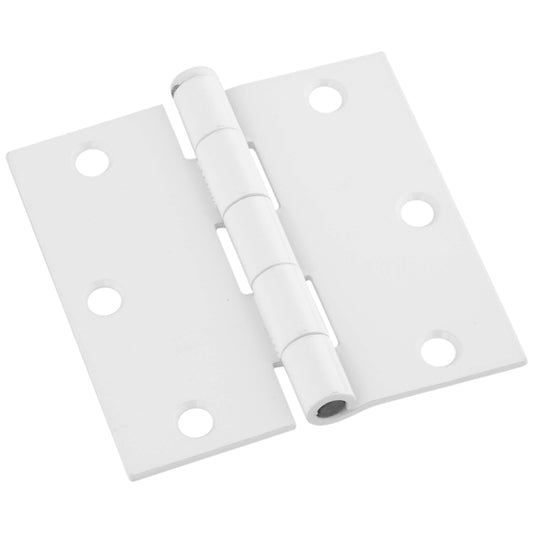 National Hardware - V512 3.5 3-1/2" Plain Bearing SQR Mortise Door Hinge, 3/pk - White