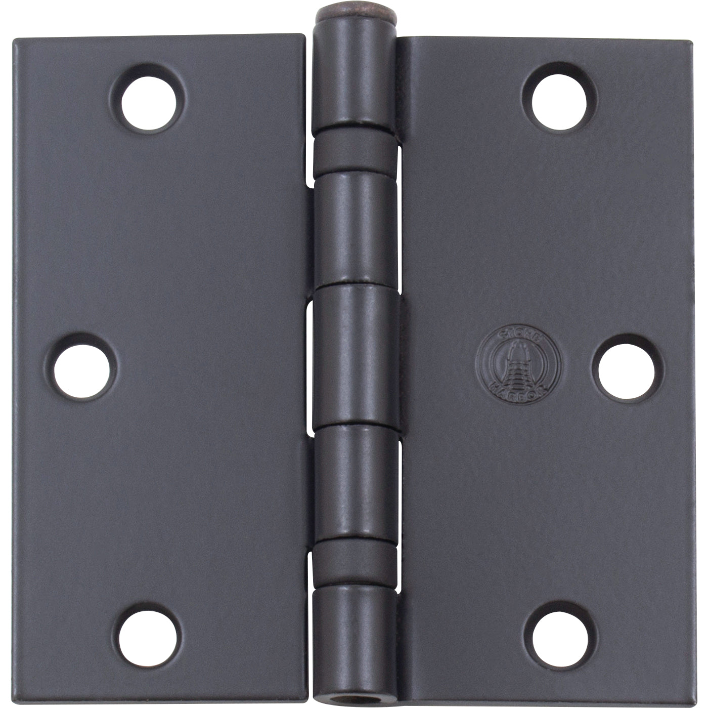 Stone Harbor Hardware 3-1/2" Ball-Bearing Door Hinges, Square Corner, Matte Black, 3-Pack