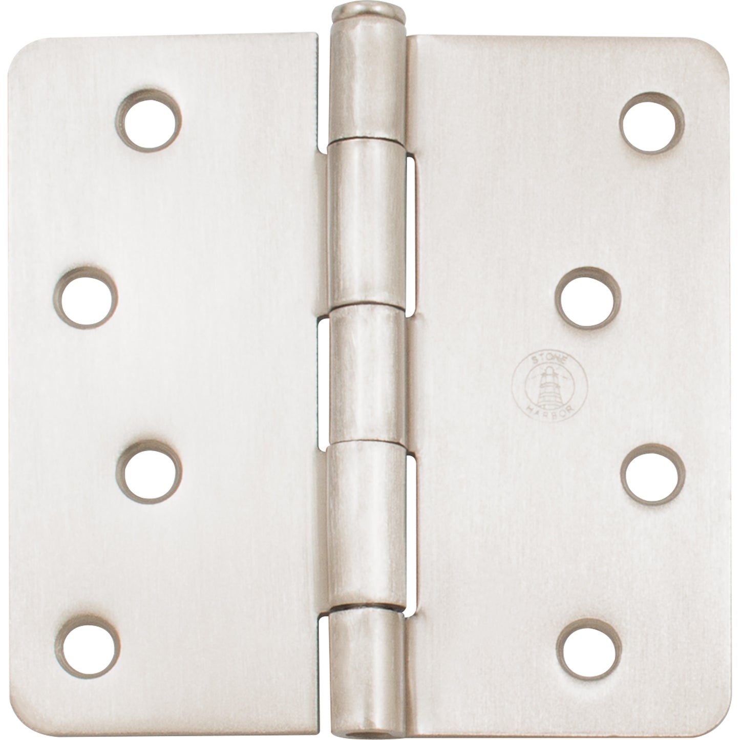 Stone Harbor Hardware 4" Door Hinges, 1/4" Radius Corner, Satin Nickel, 3-Pack