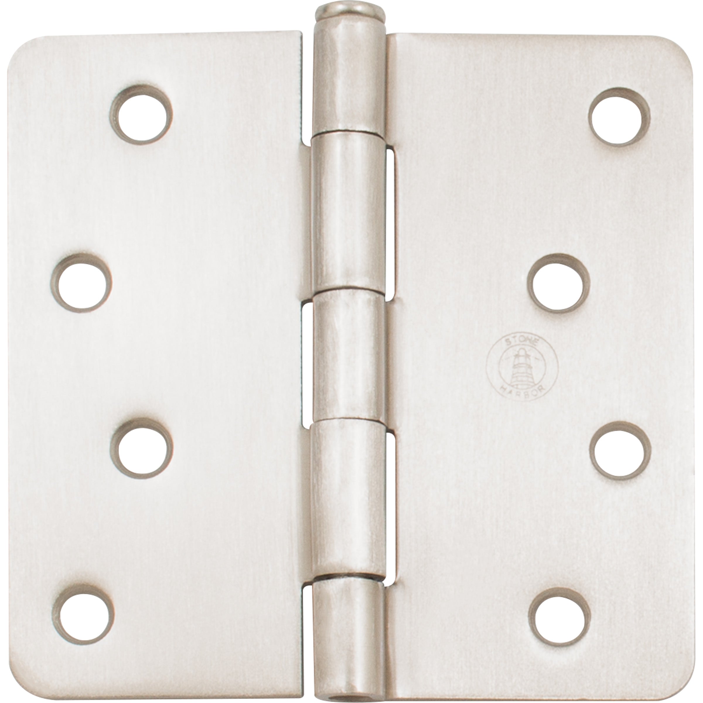 Stone Harbor Hardware 4" Door Hinges, 1/4" Radius Corner, Satin Nickel, 3-Pack