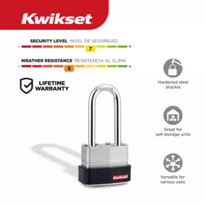 Kwikset 1-3/4" Laminated Padlock with 2" Shackle