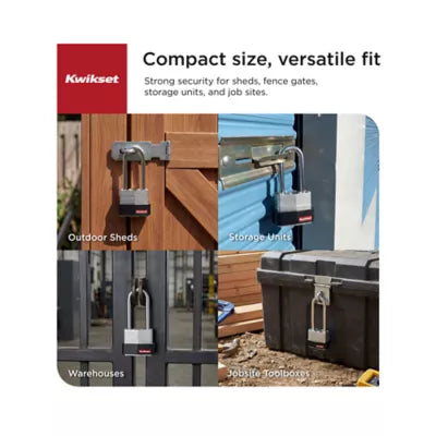 Kwikset 1-3/4" Laminated Padlock with 2" Shackle