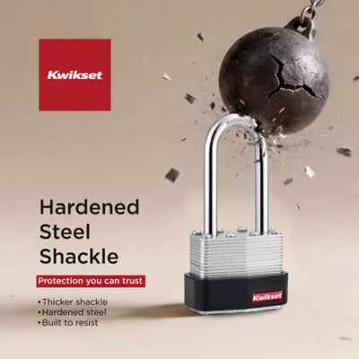 Kwikset 1-3/4" Laminated Padlock KA with 2" Shackle, 2-Pack