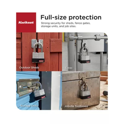 Kwikset 2" Laminated Padlock KA with 1-1/2" Shackle, 2-Pack