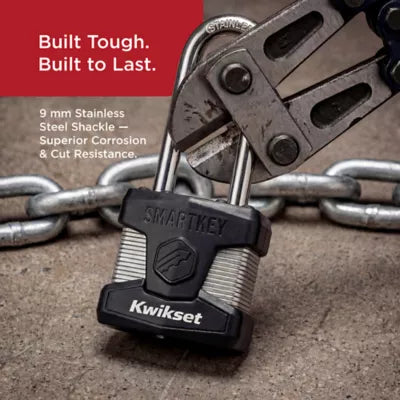 Kwikset 2" Padlock SMT with 2-1/2" Shackle, Stainless Steel