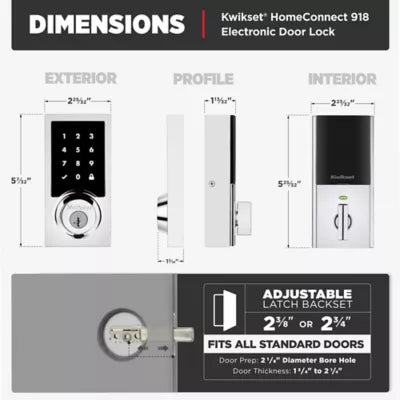 918 CNT ZW700 26 SMT BP RCALFD RCS Contemporary HomeConnect Touchpad Deadbolt - Polished Chrome