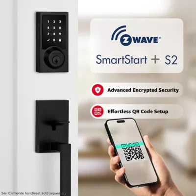 918 CNT ZW700 514 SMT BP RCALF RCS Contemporary HomeConnect Touchpad Deadbolt - Matte Black