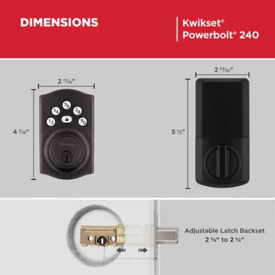 240 TRL 11P RBP 4AL RCS Traditional Powerbolt 240 Keypad Deadbolt - Venetian Bronze