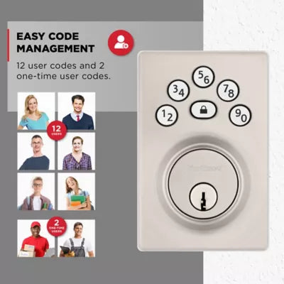 240 CNT 15 RBP 4AL RCS Contemporary Powerbolt 240 Keypad Deadbolt - Satin Nickel