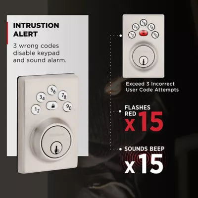 240 CNT 15 RBP 4AL RCS Contemporary Powerbolt 240 Keypad Deadbolt - Satin Nickel