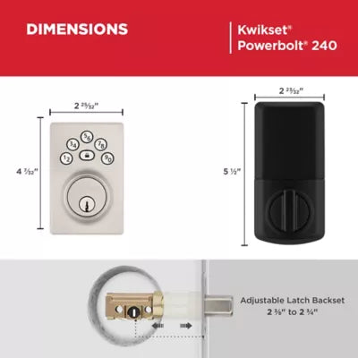240 CNT 15 RBP 4AL RCS Contemporary Powerbolt 240 Keypad Deadbolt - Satin Nickel