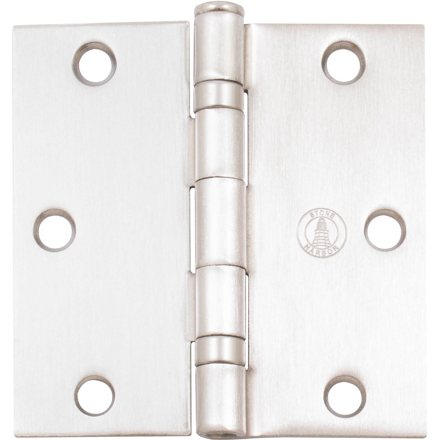 Stone Harbor Hardware 3-1/2" Ball-Bearing Door Hinges, Square Corner, Satin Nickel, 3-Pack