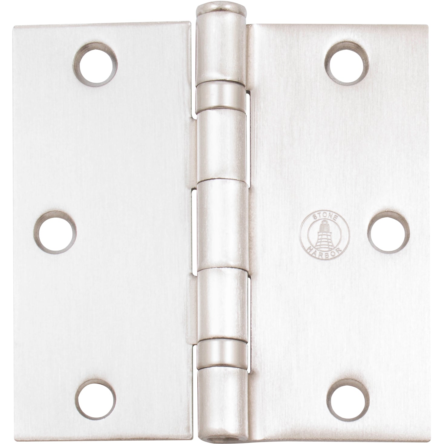 Stone Harbor Hardware 3-1/2" Ball-Bearing Door Hinges, Square Corner, Satin Nickel, 3-Pack